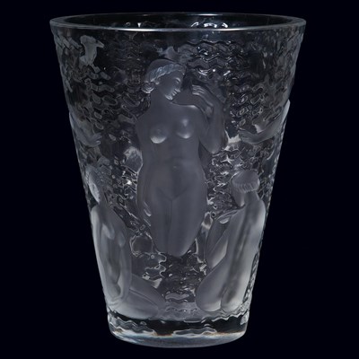 Lot 643 - Lalique Molded Glass Ondines Vase Modern Of...