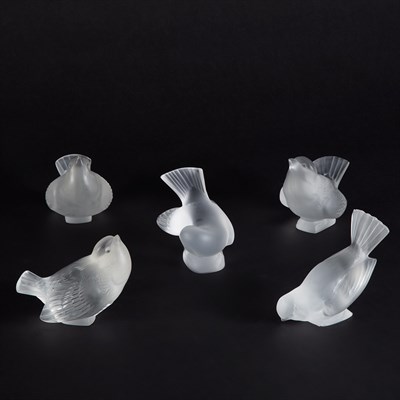Lot 629 - Group of Five Lalique Molded Glass Figures of...