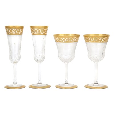 Lot 211 - Set of Saint-Louis Gilt Decorated Glass...
