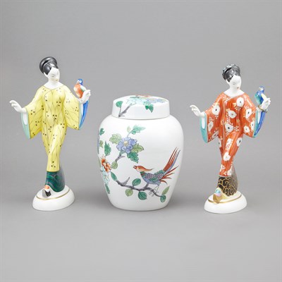 Lot 203 - Two KPM Porcelain Figures of Asian Women with...
