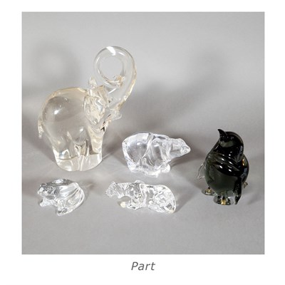 Lot 207 - Group of Ten Glass Figures of Animals...