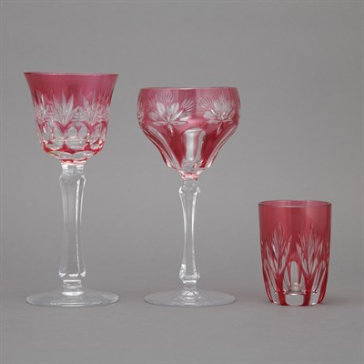 Lot 424 - Group of Bohemian Style Ruby Cut to Colorless...