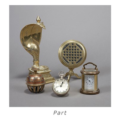 Lot 192 - Group of Wood and Brass Accessories and...