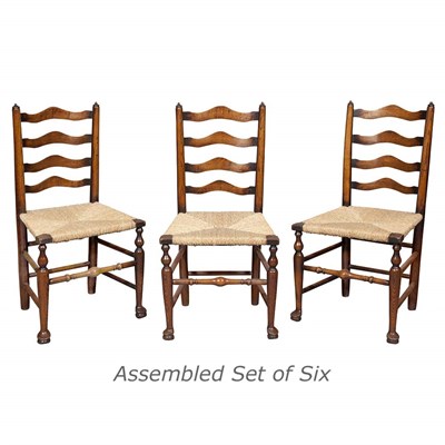 Lot 266 - Assembled Set of Six English Provincial Slat...
