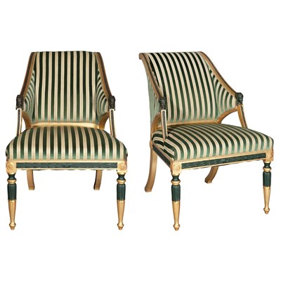 Lot 165 - Pair of Swedish Neoclassical Style Giltwood...