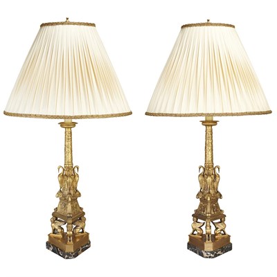 Lot 372 - Pair of Italian Neoclassical Style Gilt-Bronze...