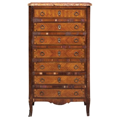 Lot 489 - Louis XVI Style Parquetry Inlaid Walnut...