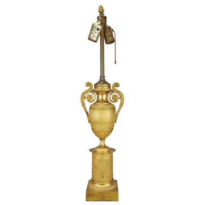 Lot 625 - Pair of Empire Gilt-Bronze Urns First quarter...