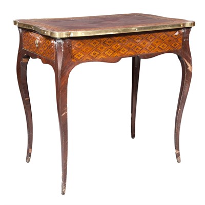 Lot 349 - Louis XV Style Brass Mounted Parquetry and...