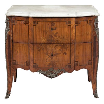 Lot 335 - Louis XV Style Gilt-Metal Mounted Marquetry...