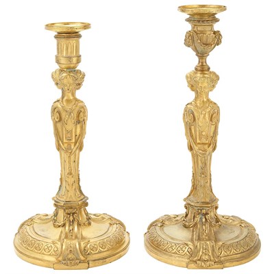 Lot 263 - Assembled Pair of Louis XVI Style Gilt-Bronze...
