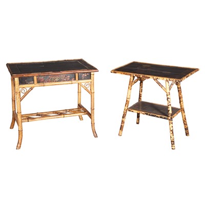 Lot 161 - Two Bamboo and Lacquer Side Tables Circa 1900...