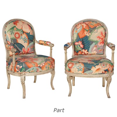 Lot 134 - Set of Four Louis XV Style Carved and Painted...