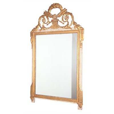 Lot 494 - Louis XVI Style Painted and Parcel Gilt Mirror...