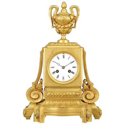 Lot 246 - Louis XVI Style Gilt-Bronze Mantel Clock Late...