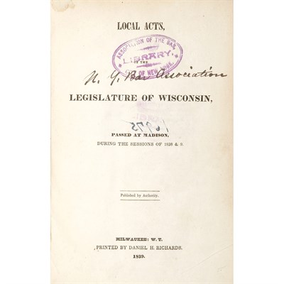 Lot 252 - [WISCONSIN TERRITORY] Nine volumes of the...