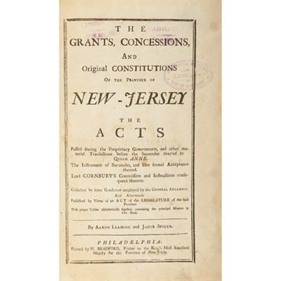 Lot 45 - [NEW JERSEY] LEAMING, AARON and SPICER, JACOB...