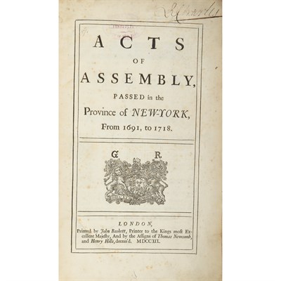 Lot 55 - [NEW YORK] Acts of Assembly, passed in the...