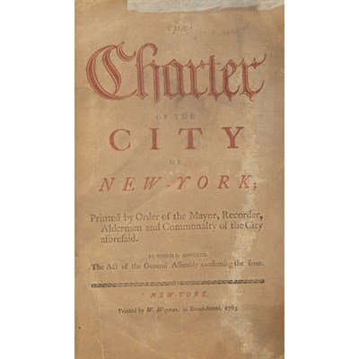 Lot 61 - [NEW YORK CITY] The Charter of the City of New-...