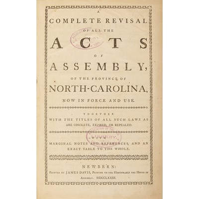 Lot 21 - [NORTH CAROLINA] A complete revisal of all the...