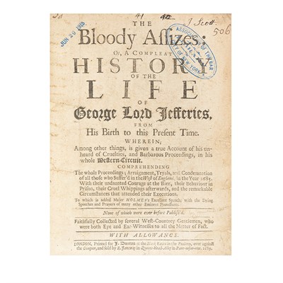 Lot 317 - [TUTCHIN, JOHN] The Bloody Assizes: or, A...