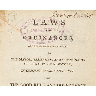 Lot 142 - [NEW YORK CITY] Laws and Ordinances ... Passed...