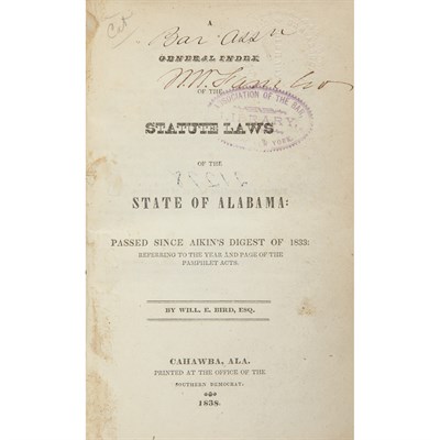 Lot 230 - [ALABAMA] The Military Code of the State of...