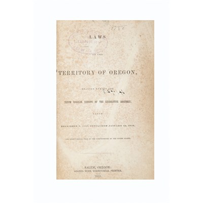 Lot 263 - [OREGON] A run of territorial and early state...