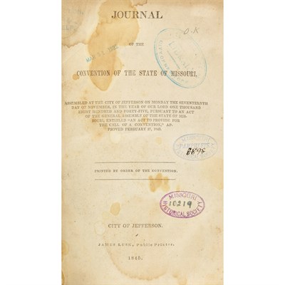 Lot 70 - [MISSOURI] Constitution of the State of...