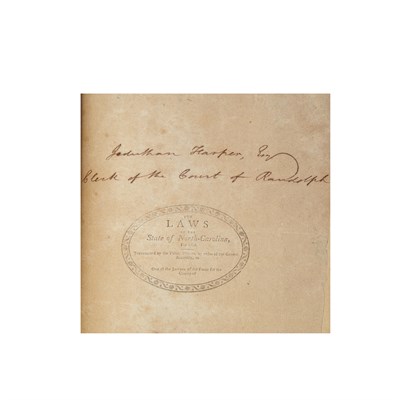 Lot 179 - [NORTH CAROLINA] Bound volume of session laws,...