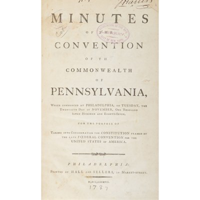 Lot 153 - [PENNSYLVANIA] Minutes of the Convention of...