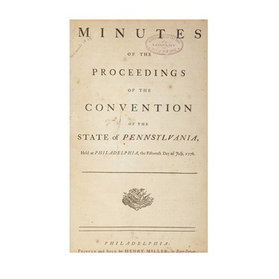 Lot 94 - [PENNSYLVANIA CONSTITUTION] Minutes of the...