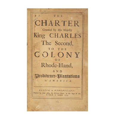 Lot 29 - [RHODE ISLAND] The Charter granted by His...