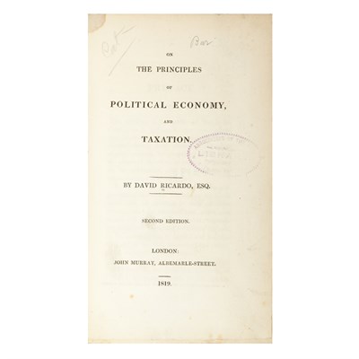 Lot 325 - [ECONOMICS] RICARDO, DAVID. On the Principles...