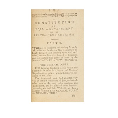 Lot 115 - [NEW HAMPSHIRE - CONSTITUTION] An Address of...
