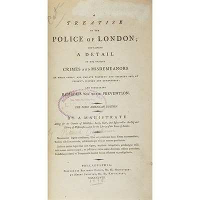 Lot 181 - COLQUHOUN, PATRICK A Treatise on the Police of...