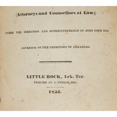 Lot 224 - [ARKANSAS] Laws of Arkansas Territory,...