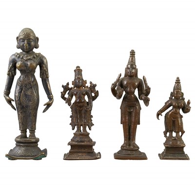 Lot 16 - Group of Four Indian Bronzes 18th-20th Century...