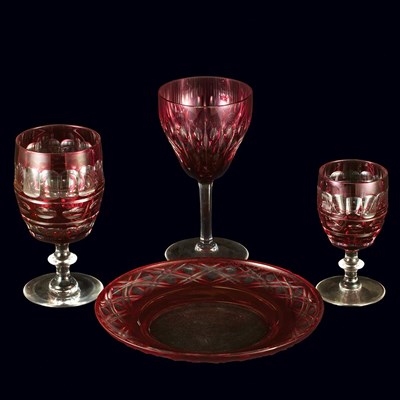 Lot 704 - Group of Val St. Lambert Bohemian Style Ruby...
