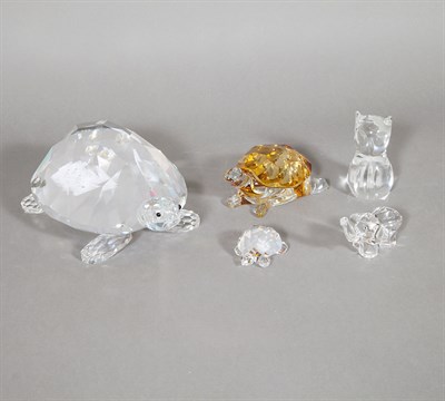 Lot 214 - Group of Five Glass Figures of Animals...
