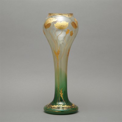 Lot 603 - Art Nouveau Gilt Decorated Glass Vase Circa...