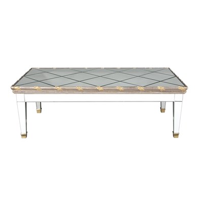 Lot 377 - Mirrored and Painted Wood Low Table Height 17...