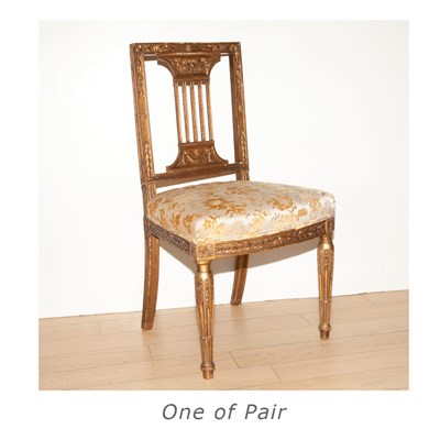 Lot 130 - Pair of Louis XVI Style Giltwood Salon Side...