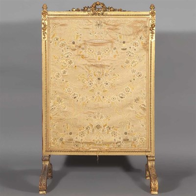 Lot 478 - Louis XVI Style Giltwood Fireplace Screen With...