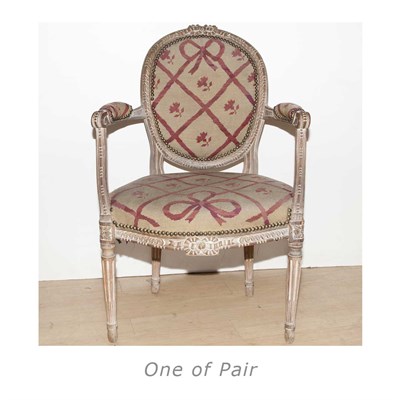 Lot 428 - Pair of Louis XVI Style Carved and Limed Oak...