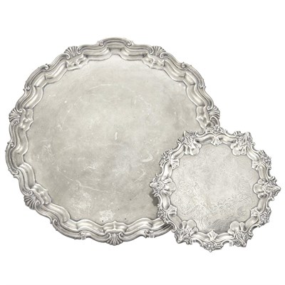 Lot 517 - Two English Silver Salvers Comprising an...