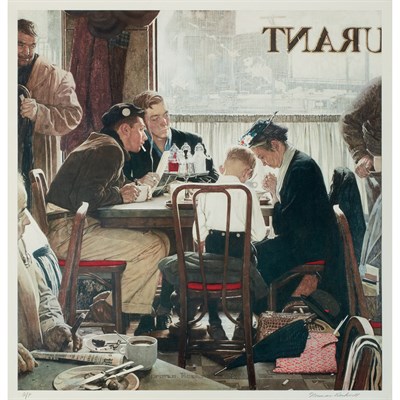 Lot 169 - Norman Rockwell (1894-1978) SAYING GRACE Color...