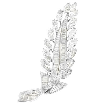 Lot 436 - Platinum and Diamond Brooch