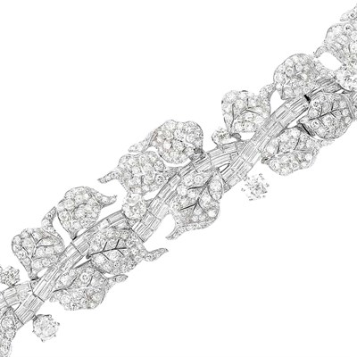 Lot 382 - Platinum and Diamond Bracelet