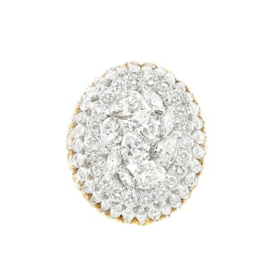 Lot 384 - Gold, Platinum and Diamond Dome Ring, David Webb